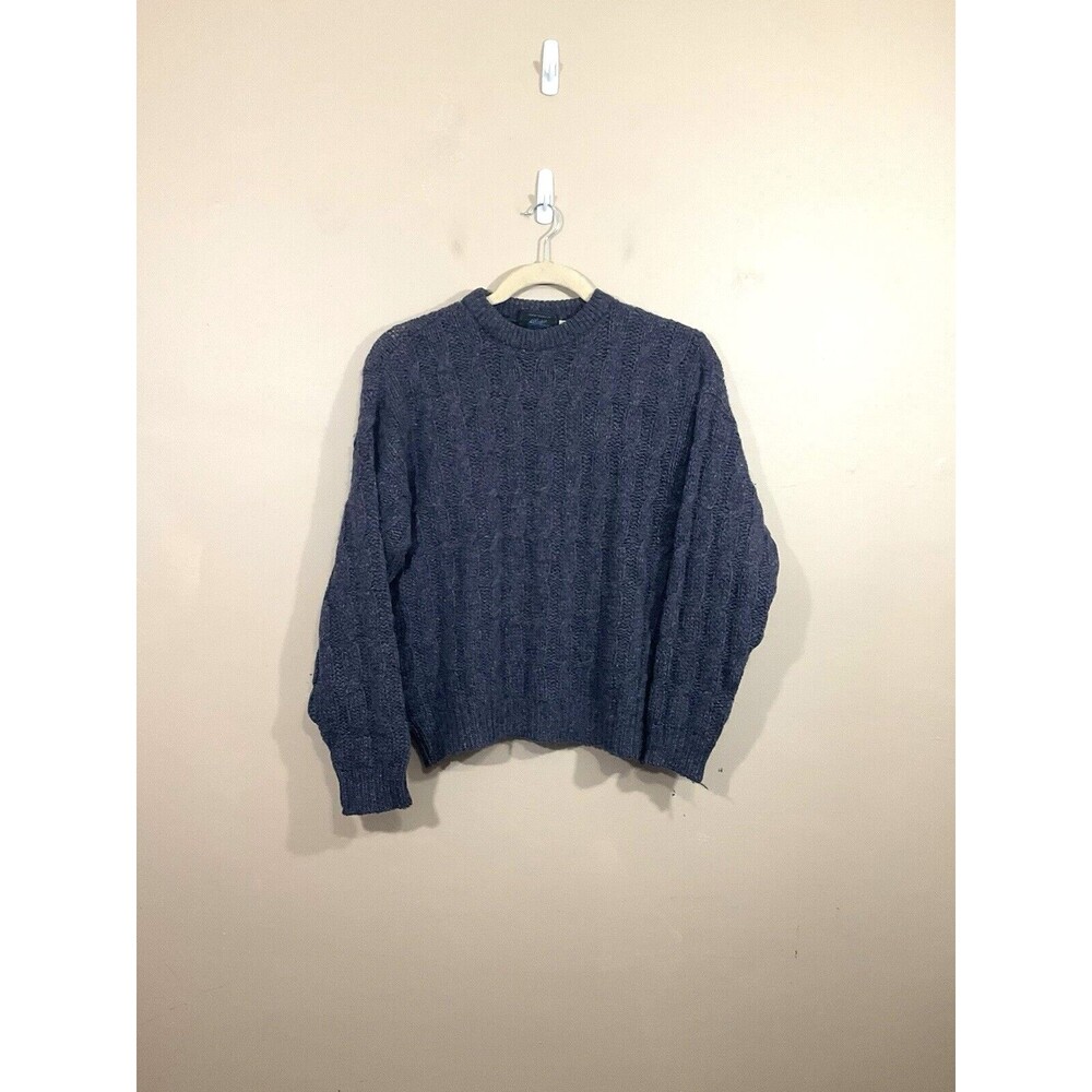 VTG AS Cooper Bermuda Mens Wool Cable Knit Sweater XL Purple Preppy Minimalist